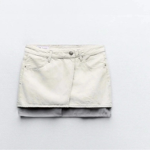 ZARA DENIM MINI SKIRT - Picture 6 of 10